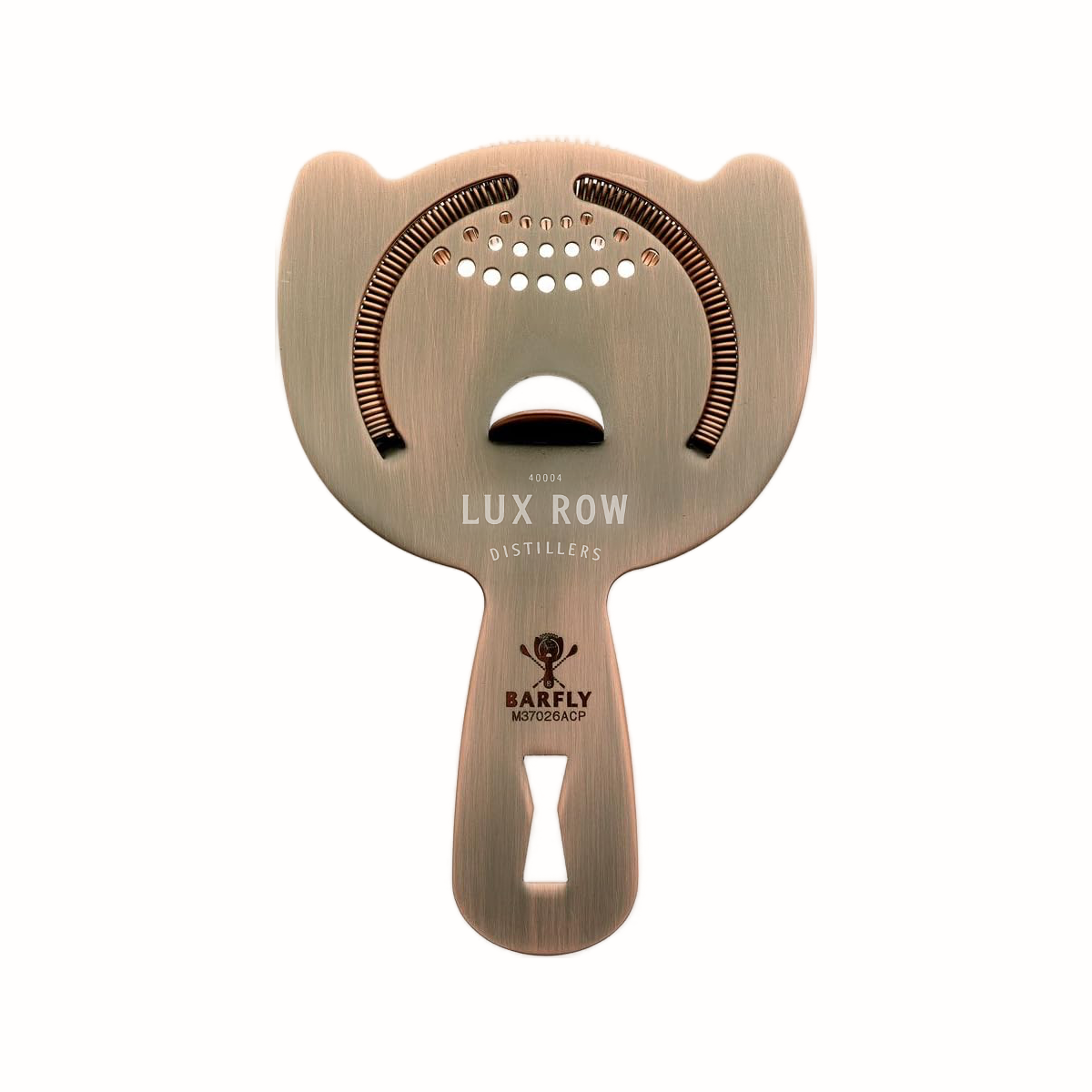 Lux Row Distillers Antique Copper-Plated Strainer from Barfly