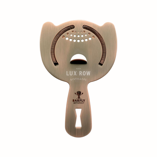 Lux Row Distillers Antique Copper-Plated Strainer from Barfly