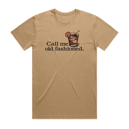 Lux Row Distillers "Call Me Old Fashion" T-Shirt – Khaki